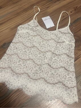 Lace Camisole Cami Tank Top in Cream